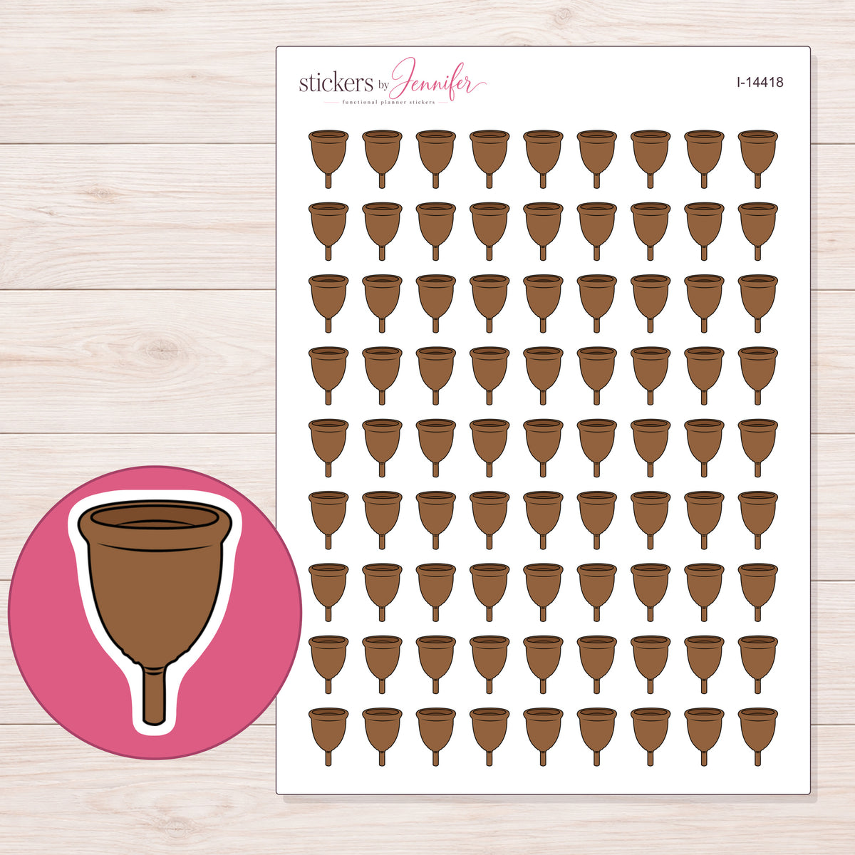 I-14418 planner sticker sheet with enlarged sticker detail
