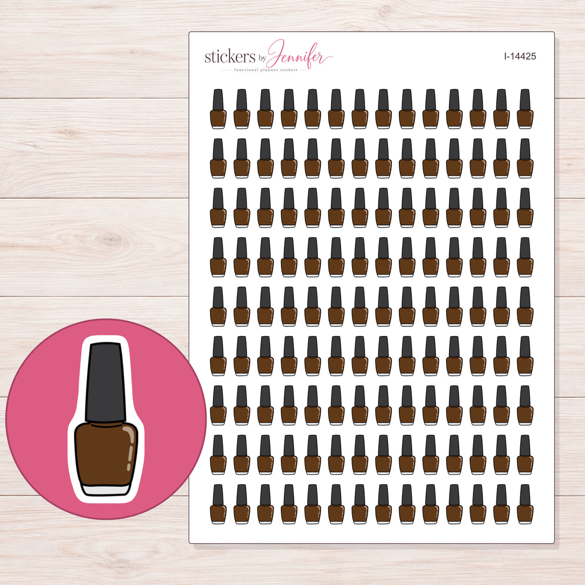 I-14425 planner sticker sheet with enlarged sticker detail