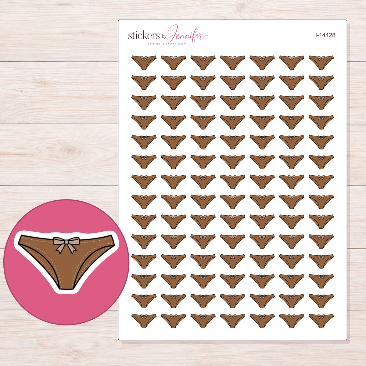 I-14428 planner sticker sheet with enlarged sticker detail