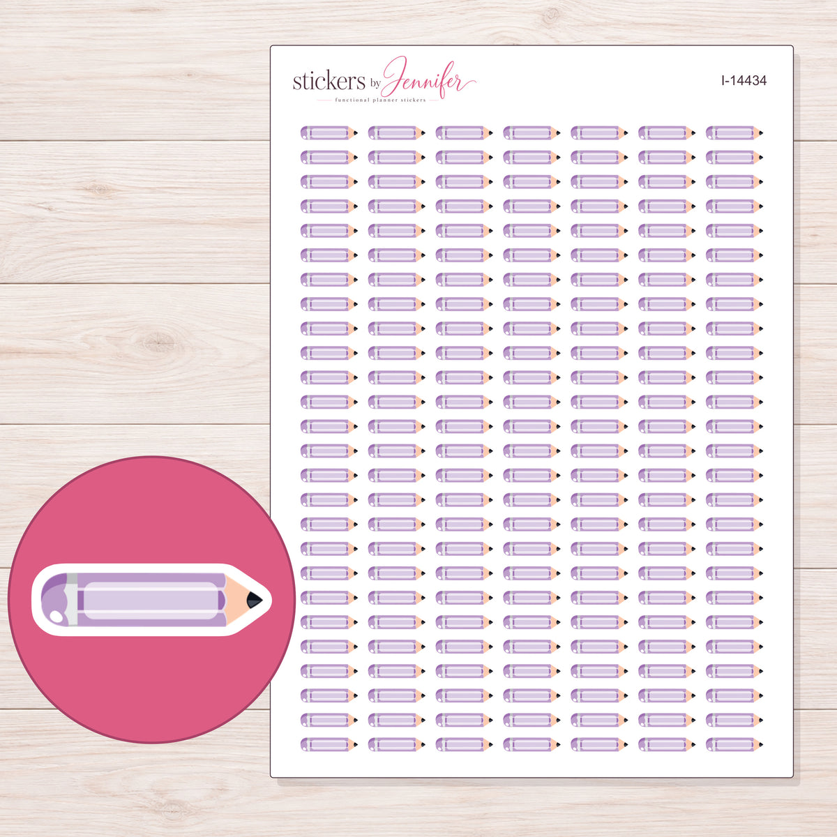 I-14434 planner sticker sheet with enlarged sticker detail