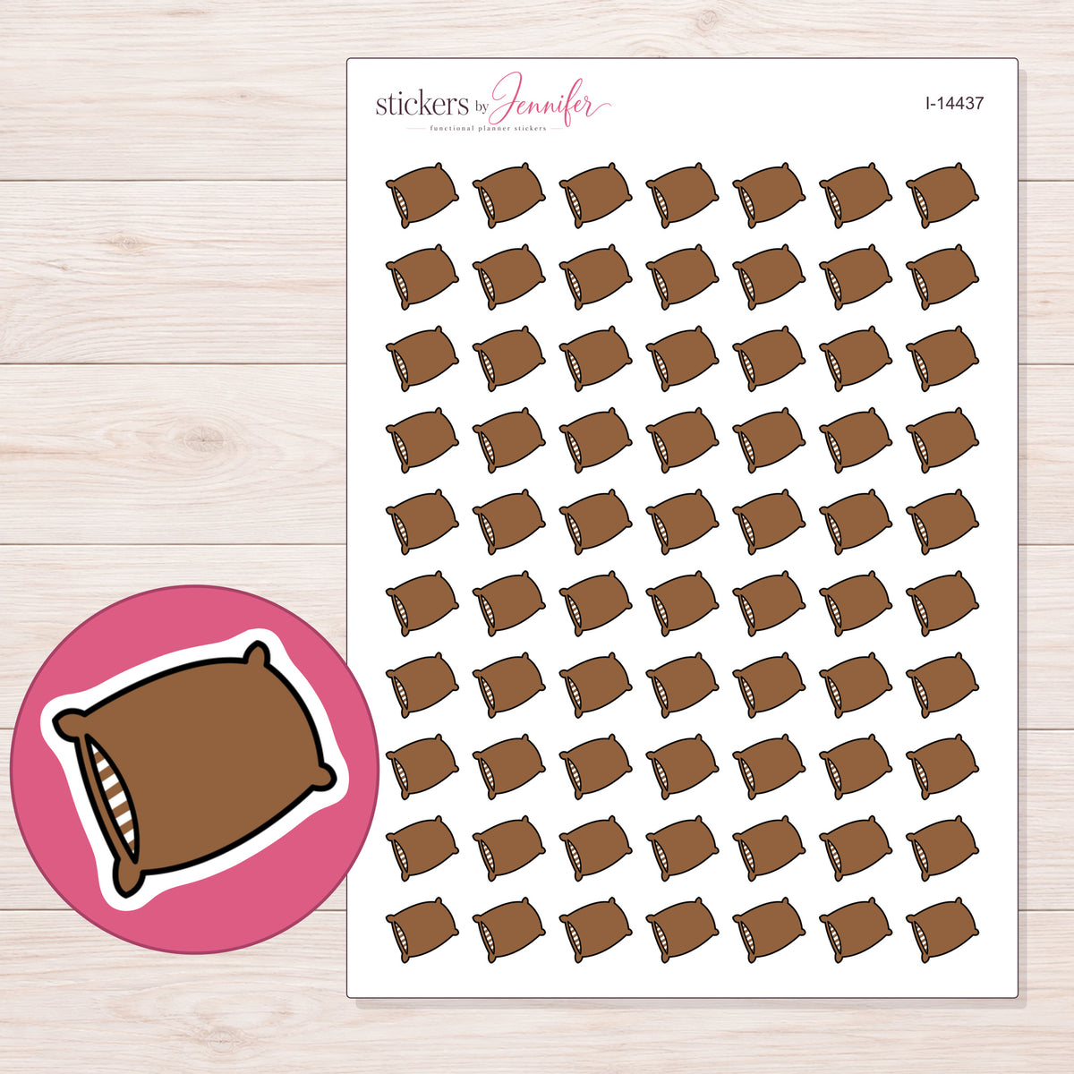 I-14437 planner sticker sheet with enlarged sticker detail
