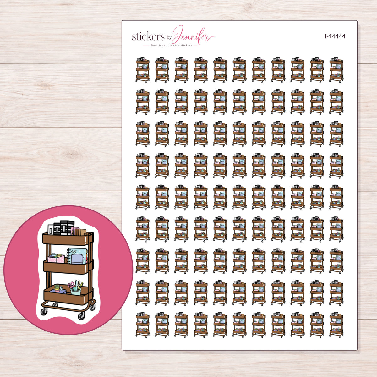I-14444 planner sticker sheet with enlarged sticker detail
