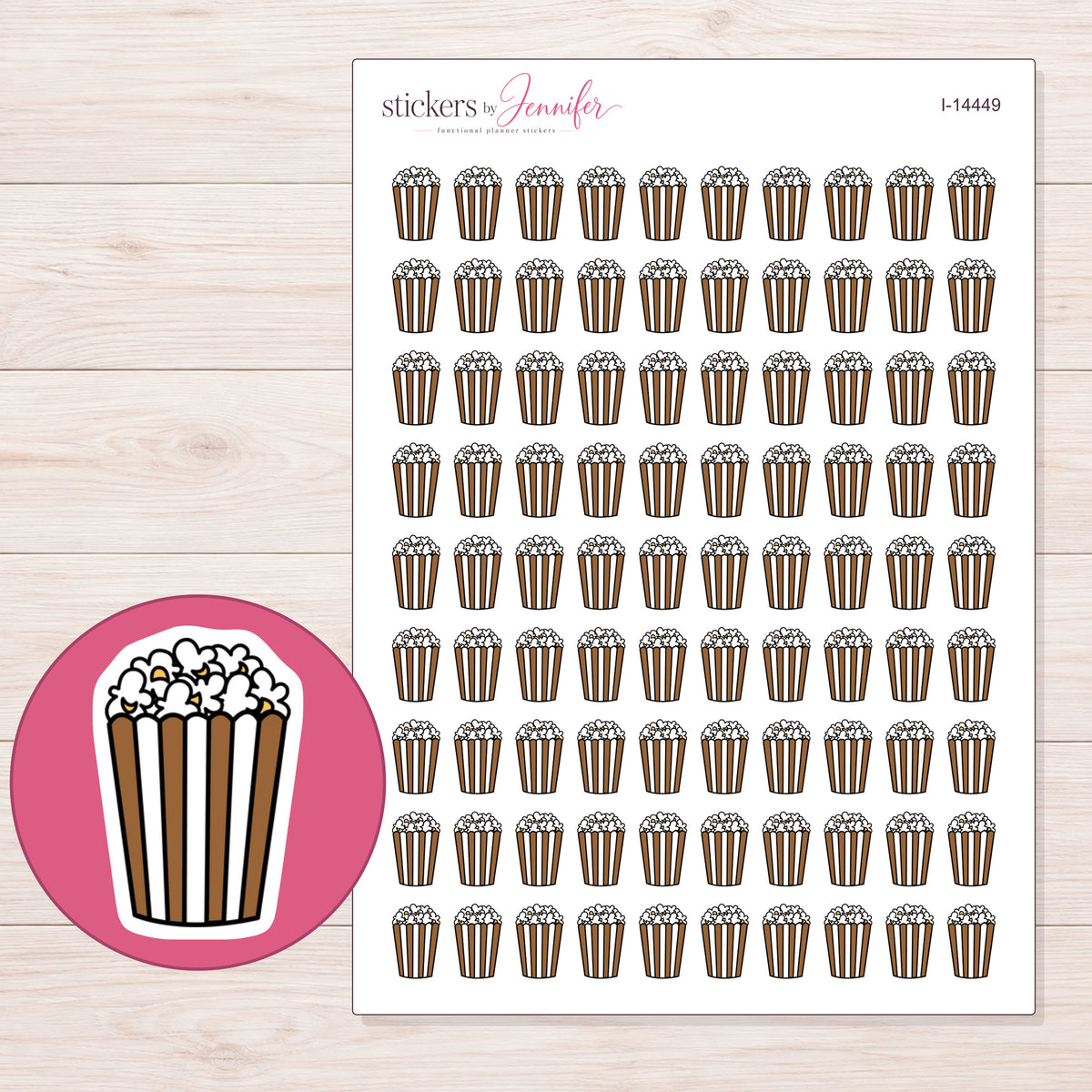 I-14449 planner sticker sheet with enlarged sticker detail