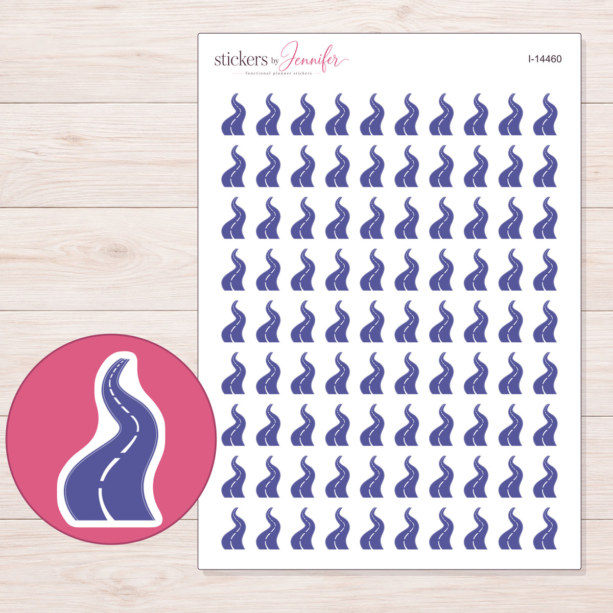 I-14460 planner sticker sheet with enlarged sticker detail