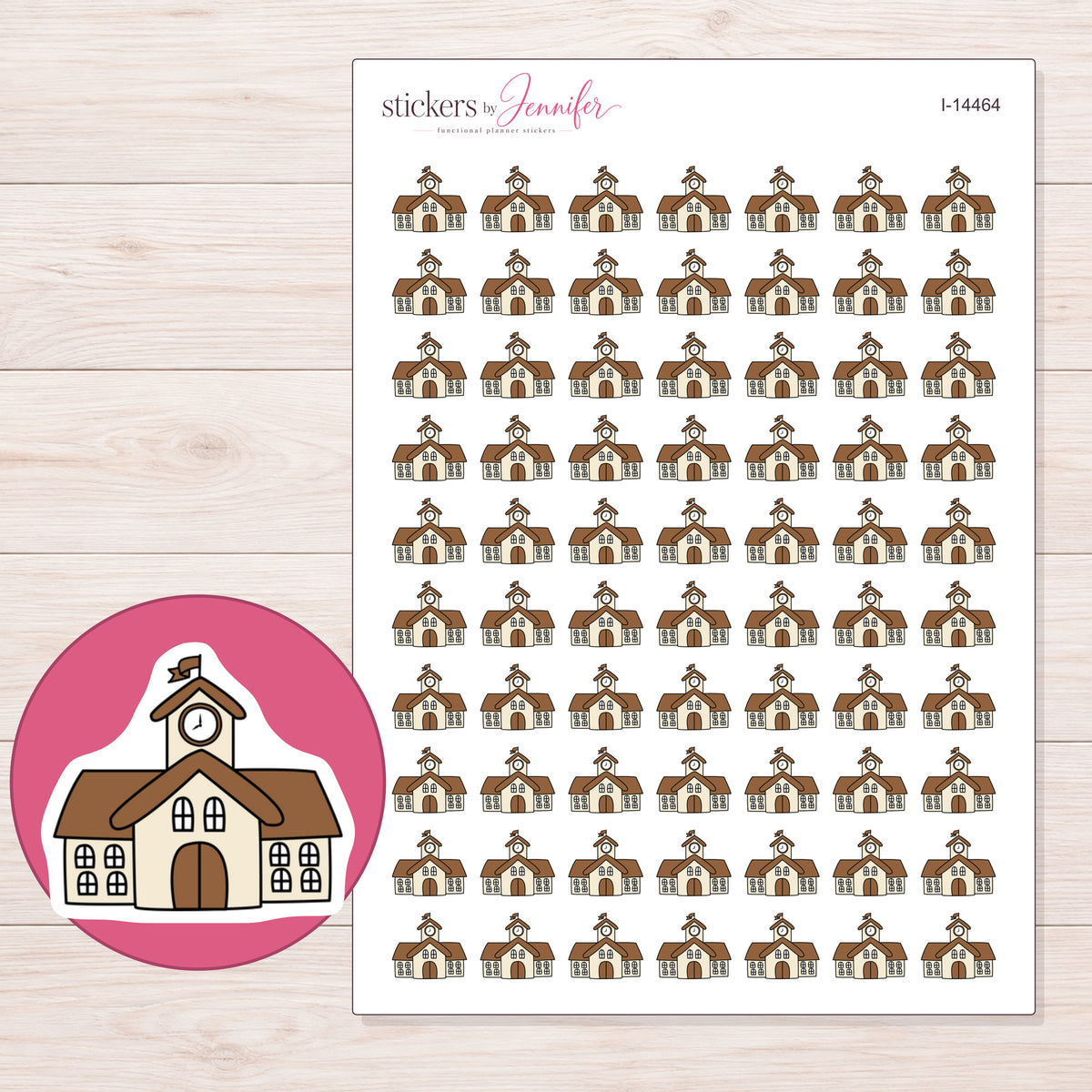 I-14464 planner sticker sheet with enlarged sticker detail