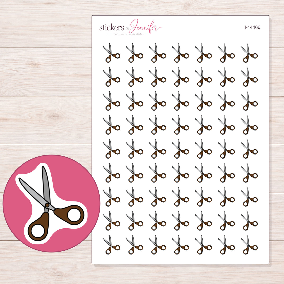 I-14466 planner sticker sheet with enlarged sticker detail