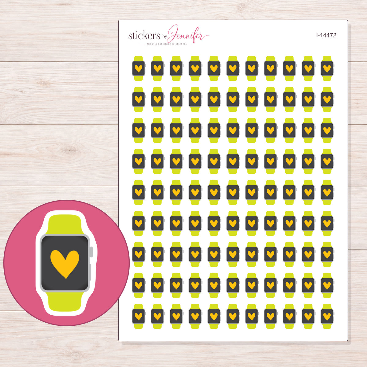 I-14472 planner sticker sheet with enlarged sticker detail