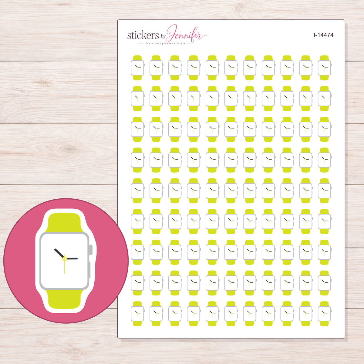 I-14474 planner sticker sheet with enlarged sticker detail