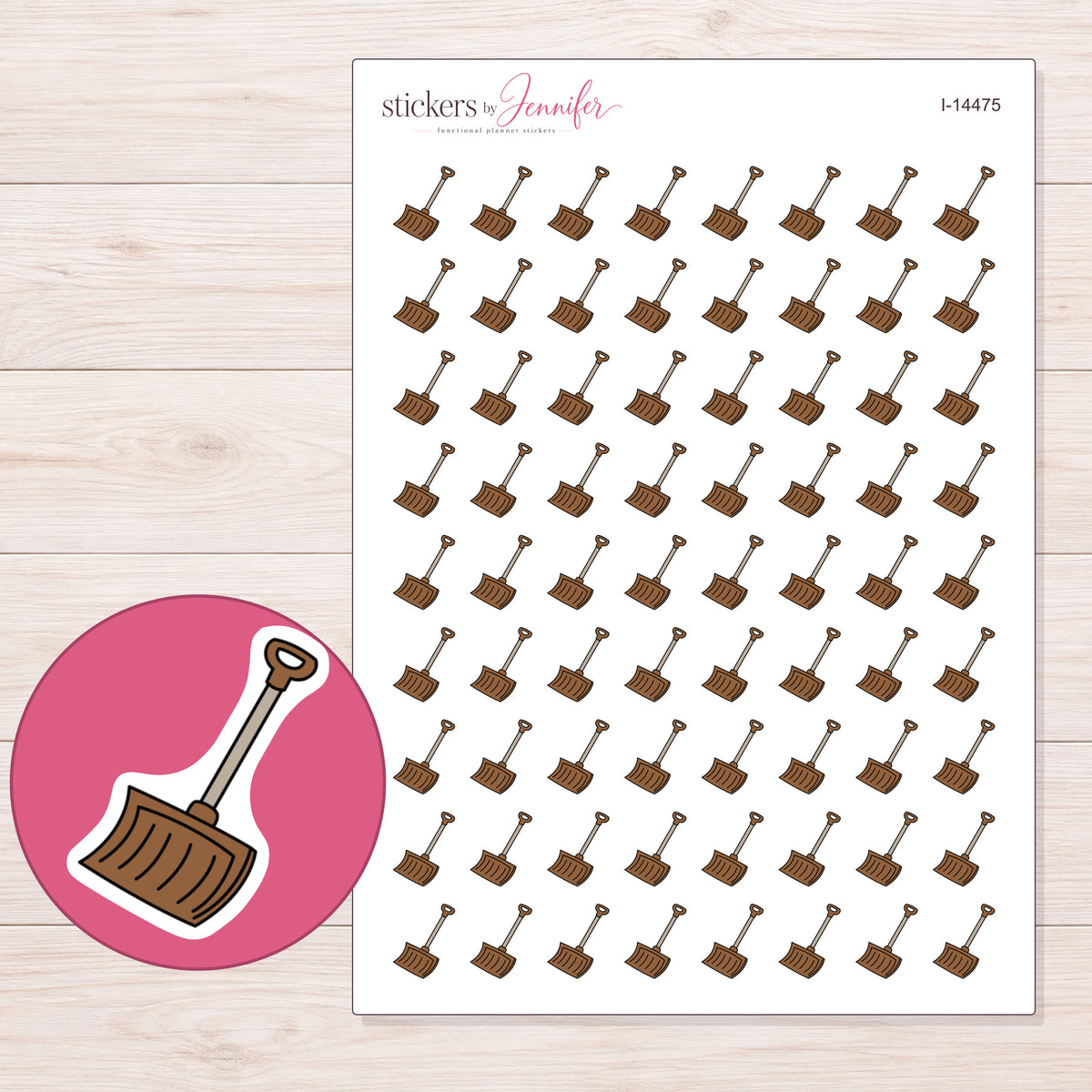 I-14475 planner sticker sheet with enlarged sticker detail