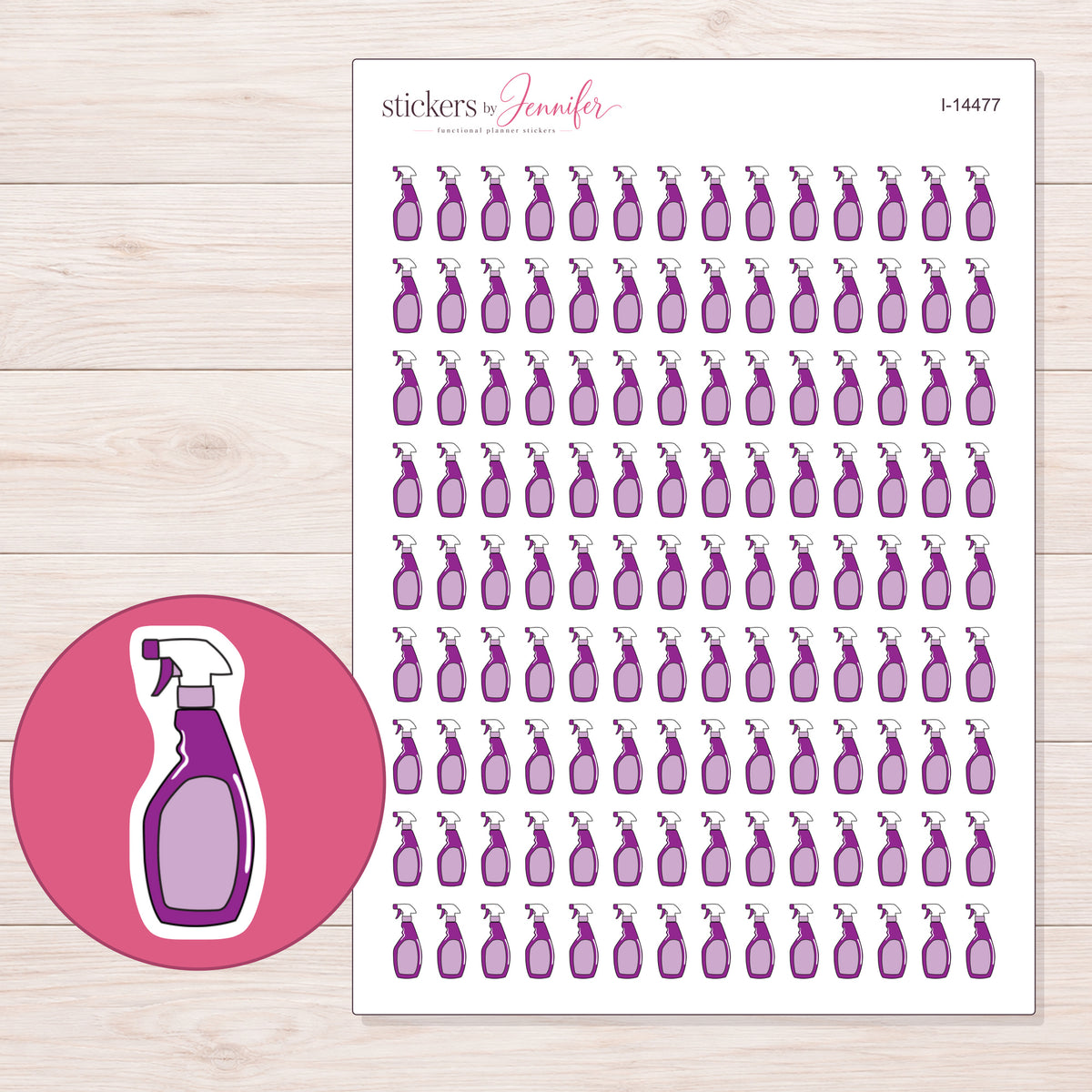 I-14477 planner sticker sheet with enlarged sticker detail