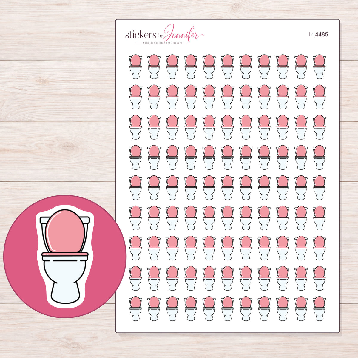 I-14485 planner sticker sheet with enlarged sticker detail