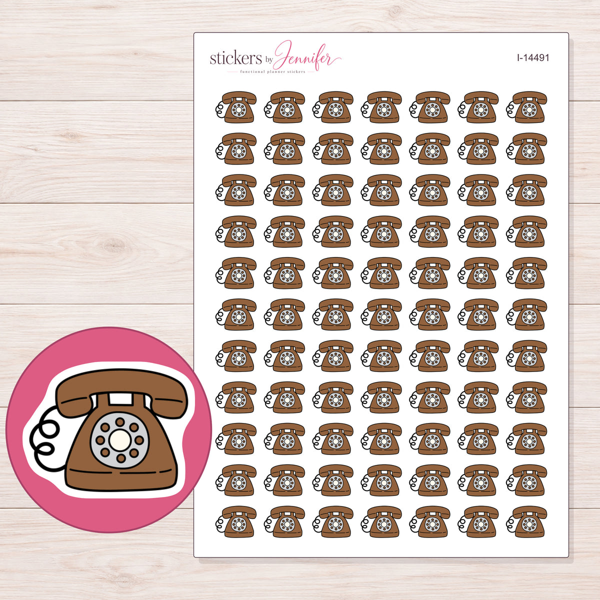 I-14491 planner sticker sheet with enlarged sticker detail
