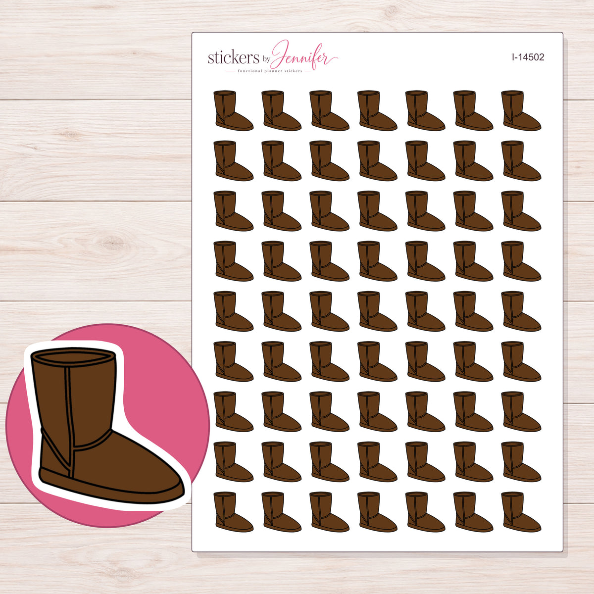 I-14502 planner sticker sheet with enlarged sticker detail