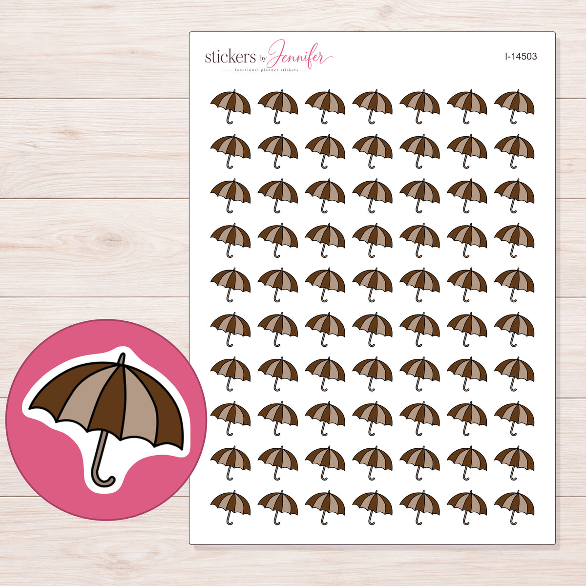 I-14503 planner sticker sheet with enlarged sticker detail