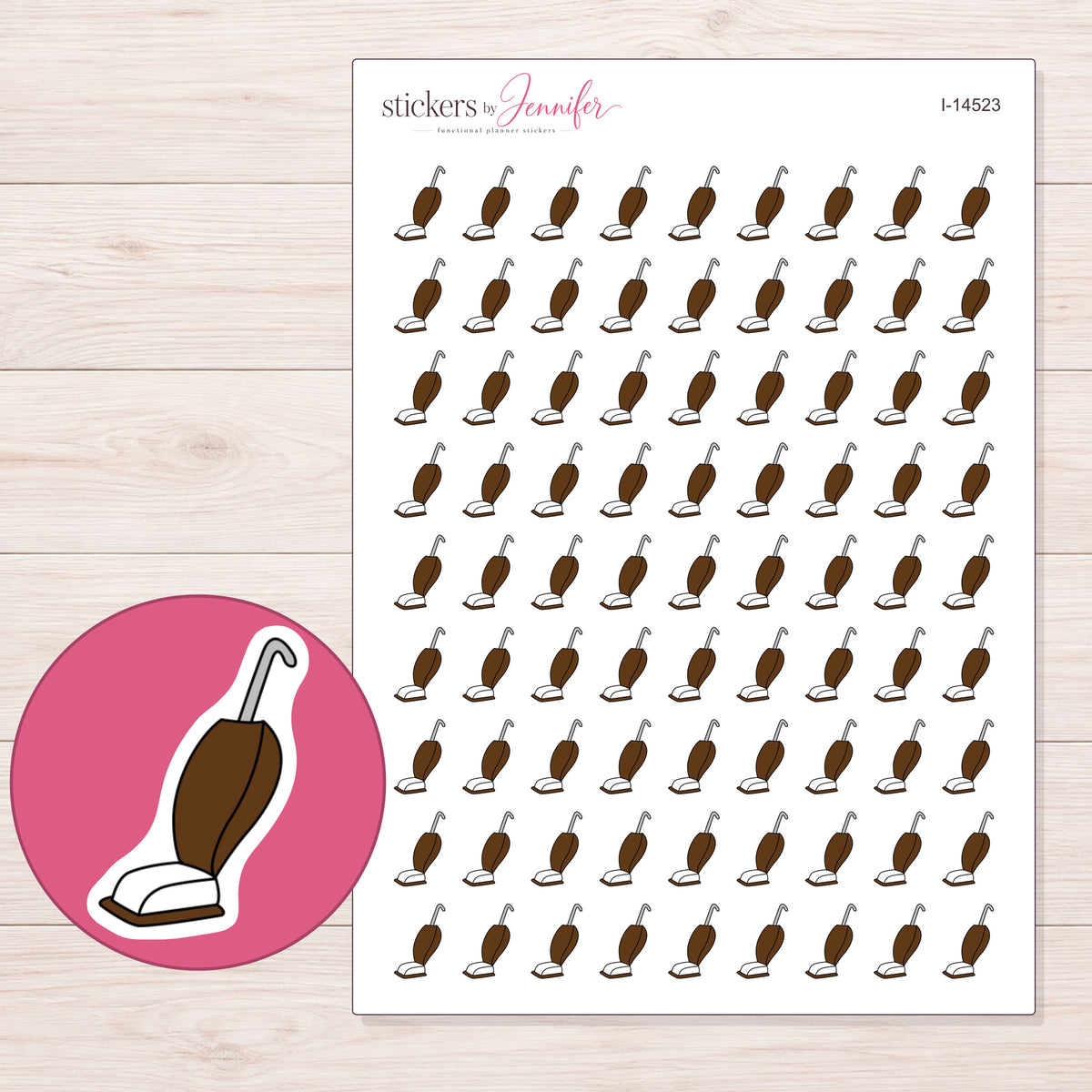 I-14523 planner sticker sheet with enlarged sticker detail