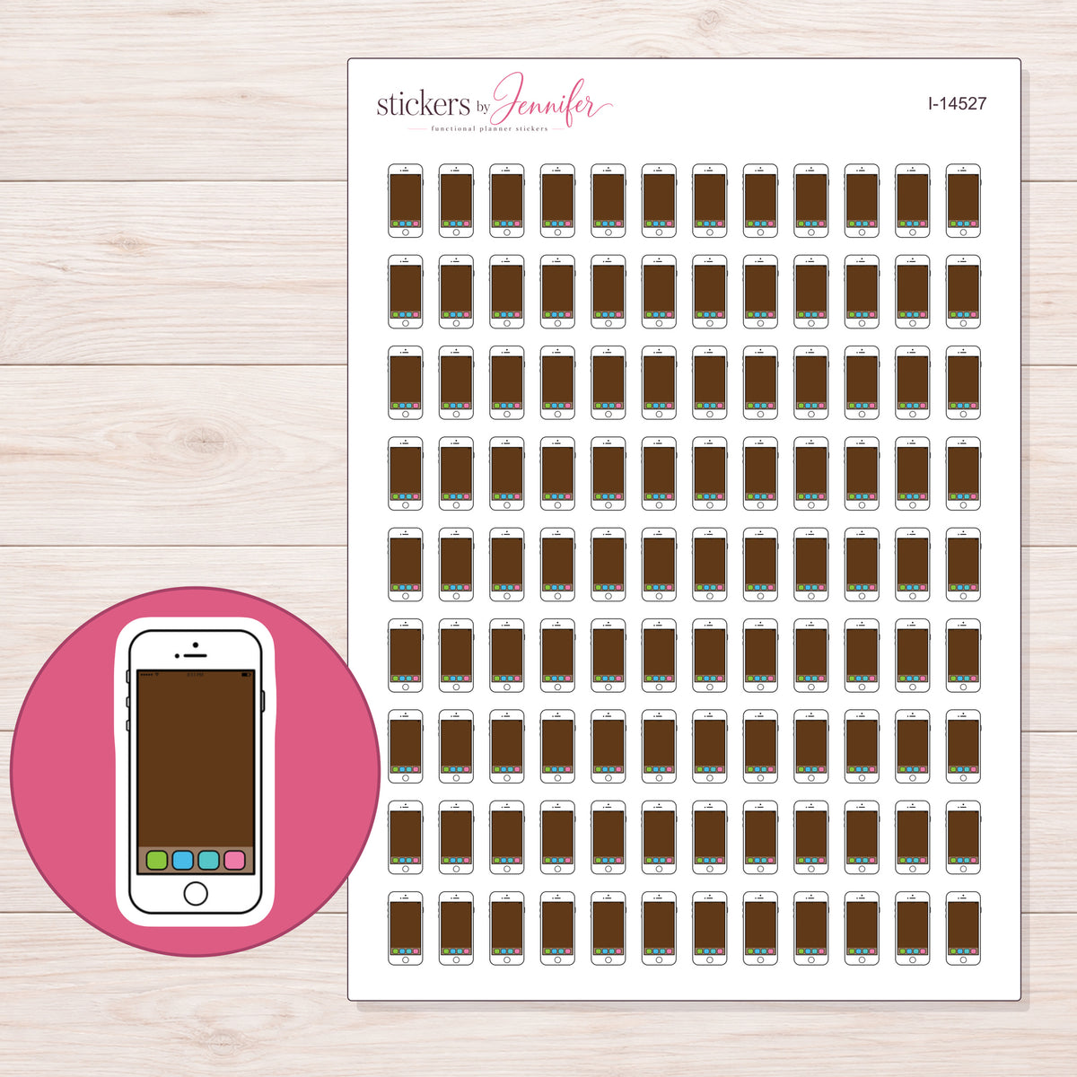 I-14527 planner sticker sheet with enlarged sticker detail