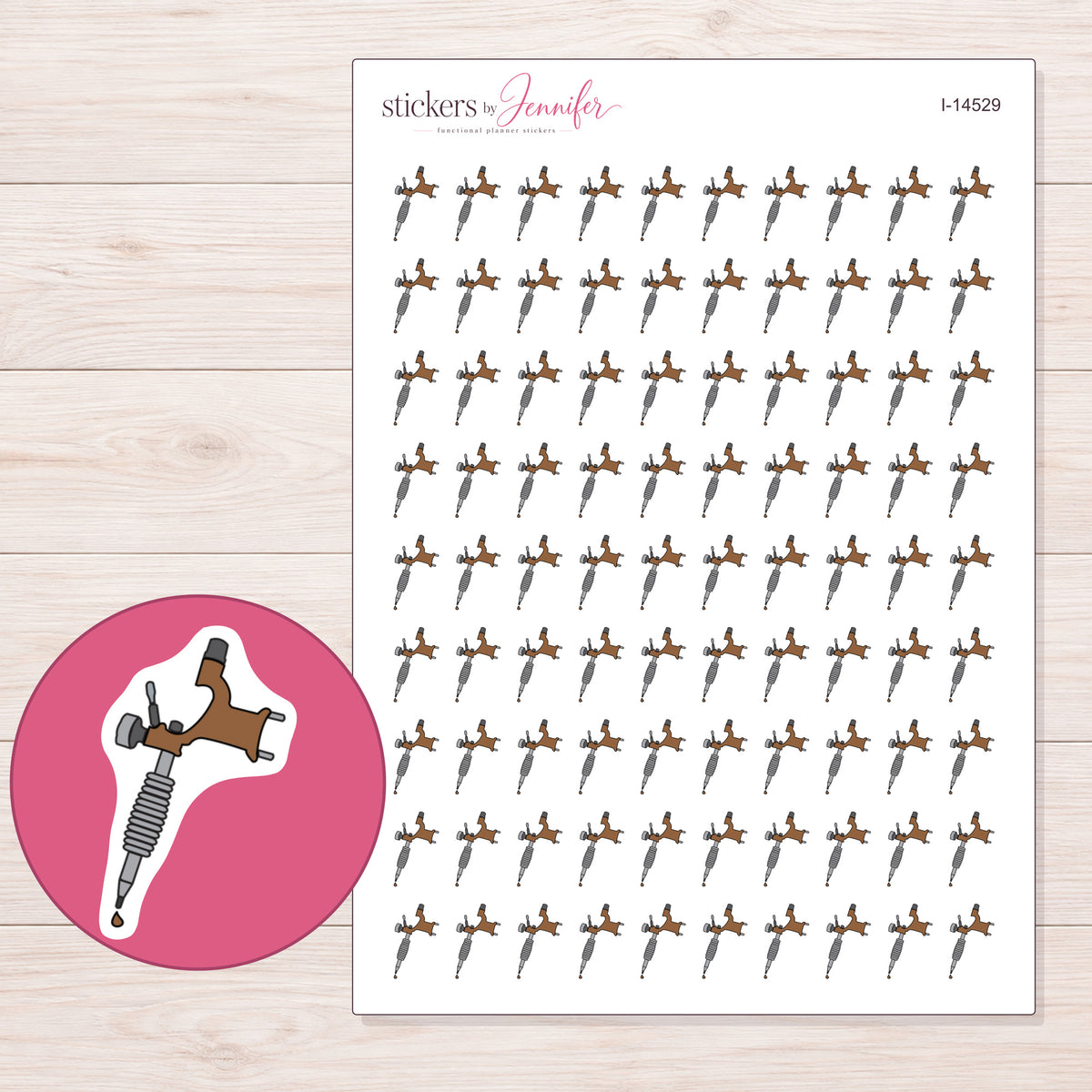 I-14529 planner sticker sheet with enlarged sticker detail