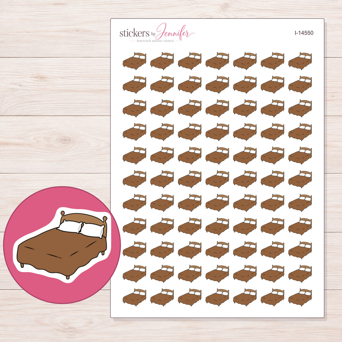 I-14550 planner sticker sheet with enlarged sticker detail