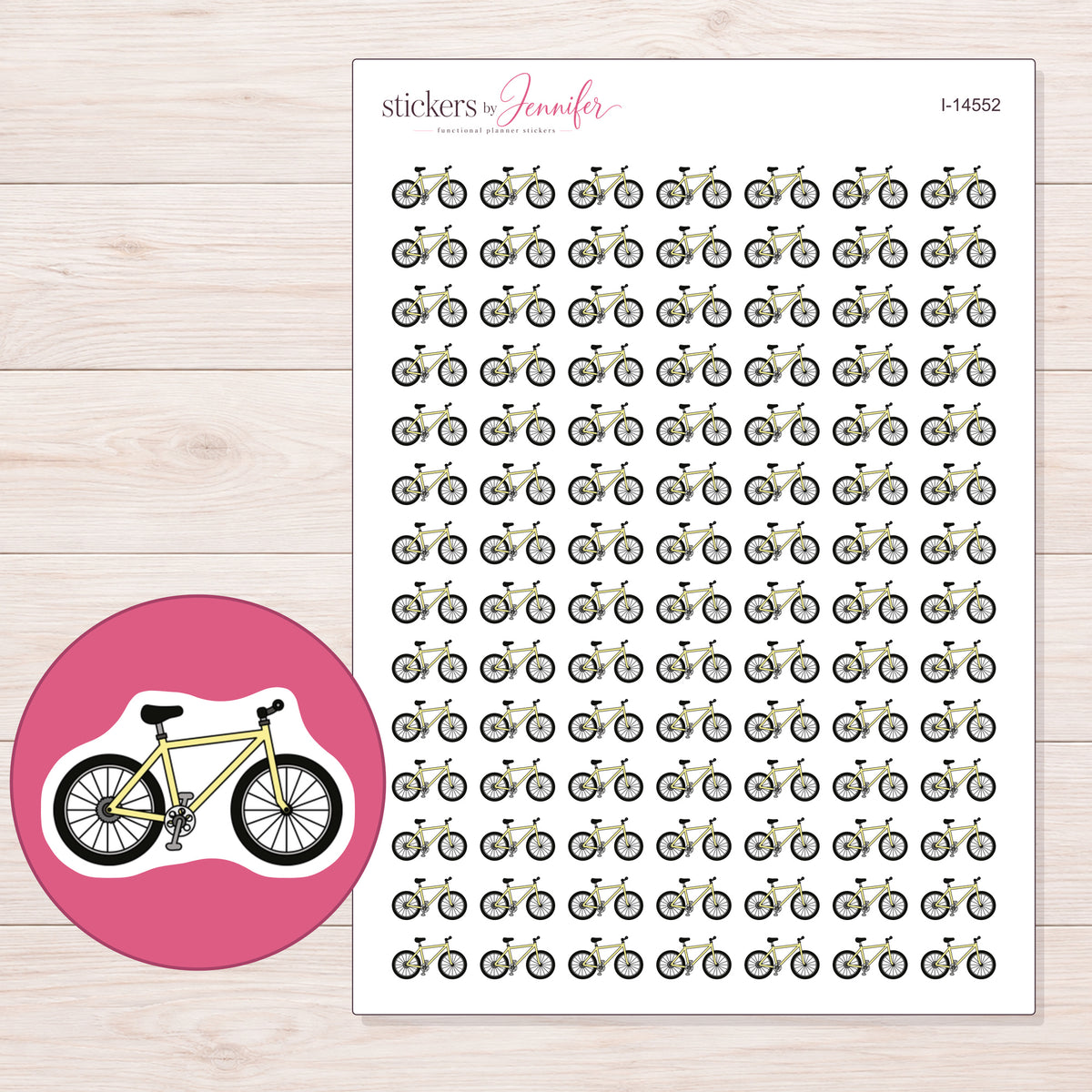 I-14552 planner sticker sheet with enlarged sticker detail