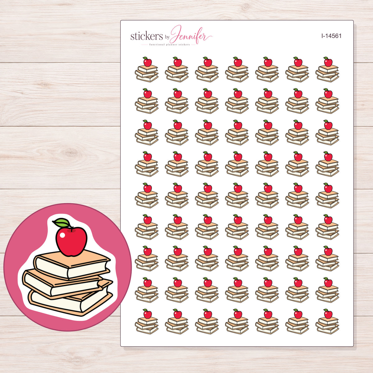 I-14561 planner sticker sheet with enlarged sticker detail