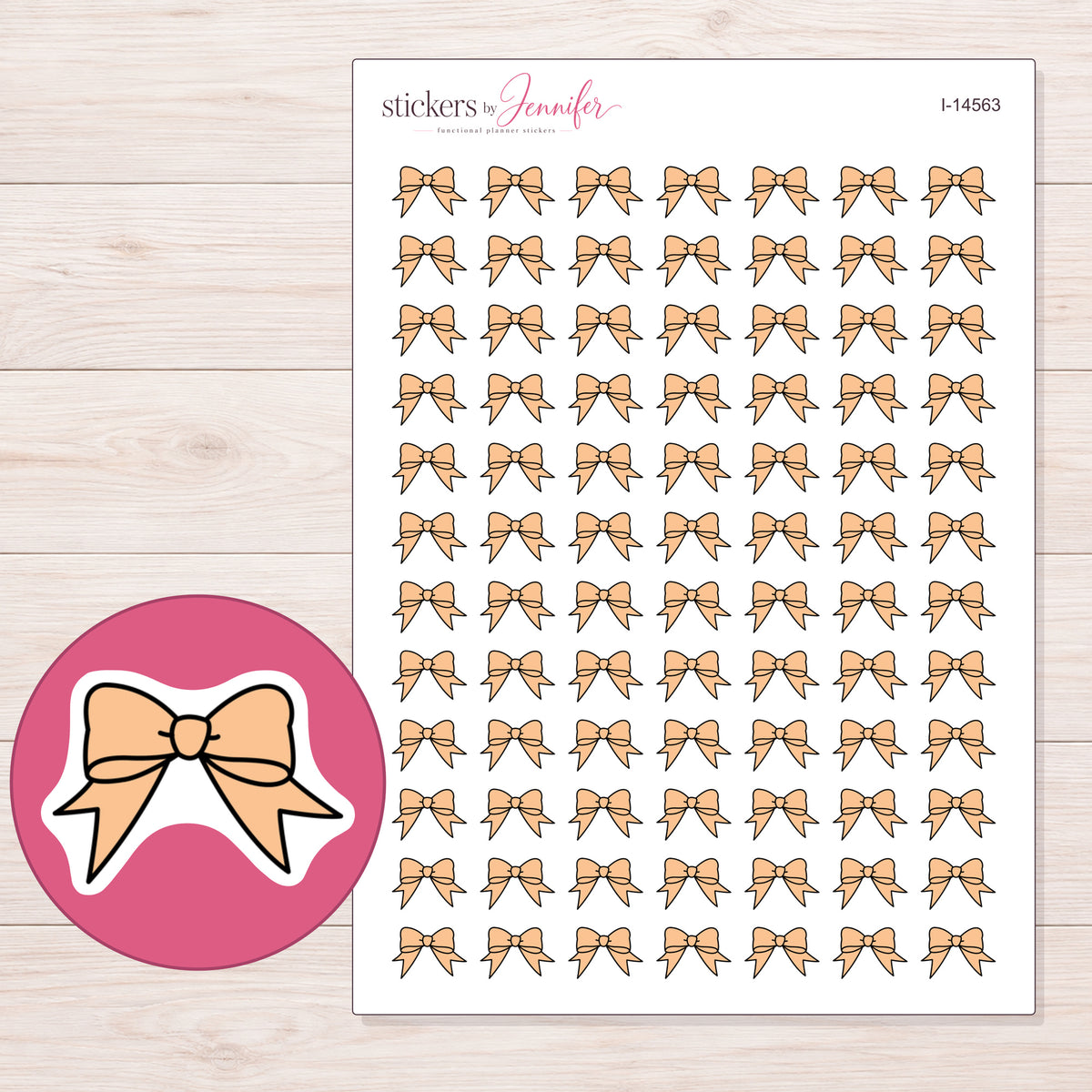 I-14563 planner sticker sheet with enlarged sticker detail