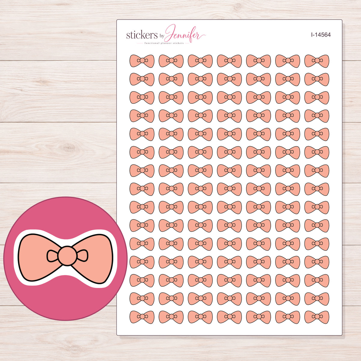 I-14564 planner sticker sheet with enlarged sticker detail