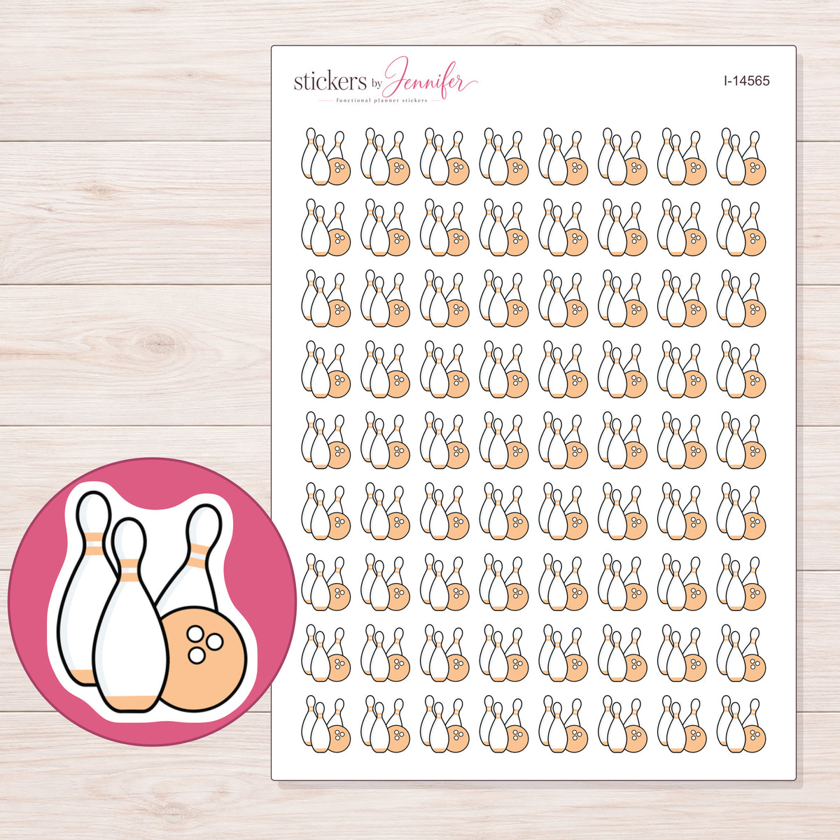 I-14565 planner sticker sheet with enlarged sticker detail