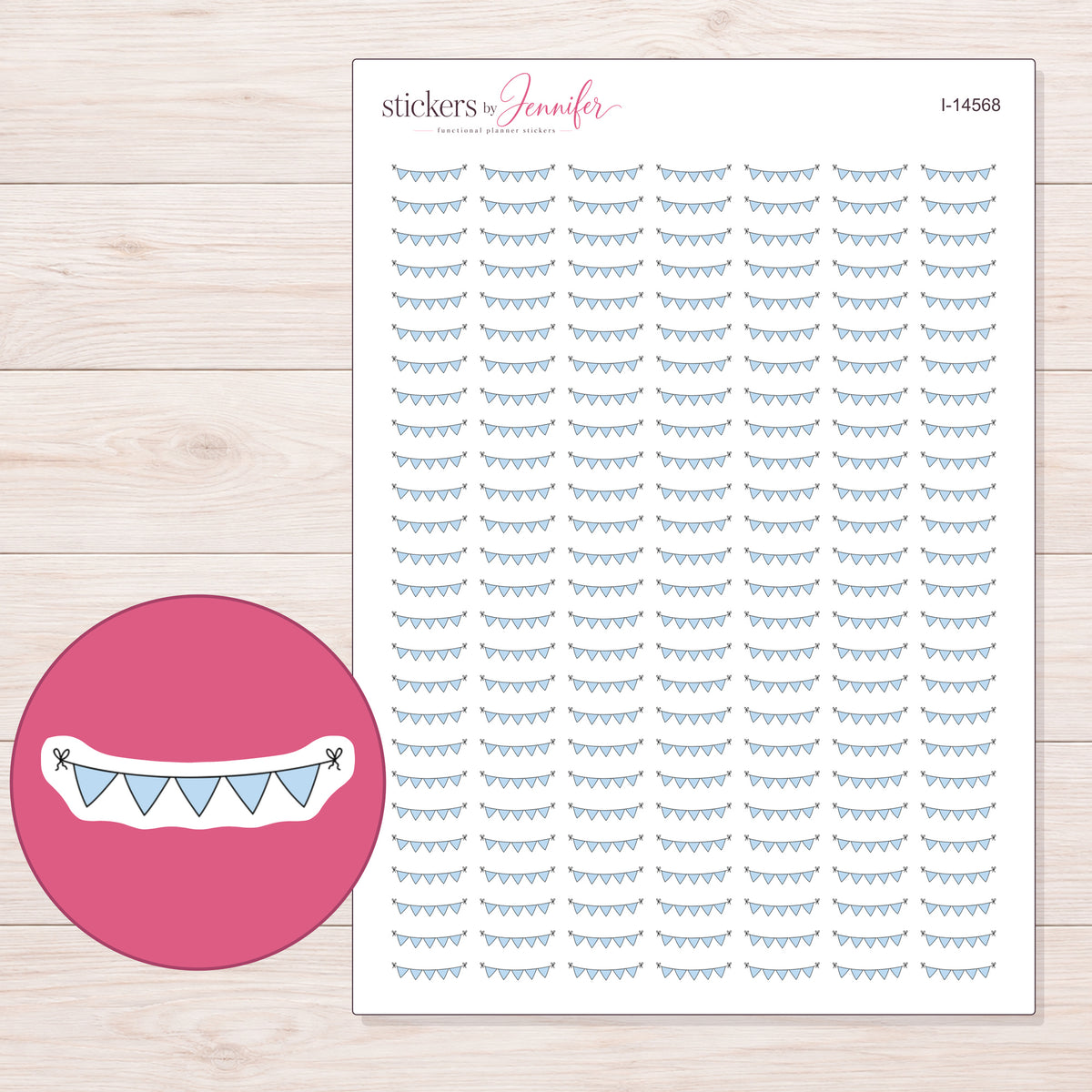 I-14568 planner sticker sheet with enlarged sticker detail