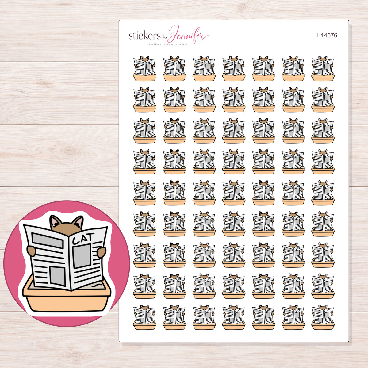 I-14576 planner sticker sheet with enlarged sticker detail
