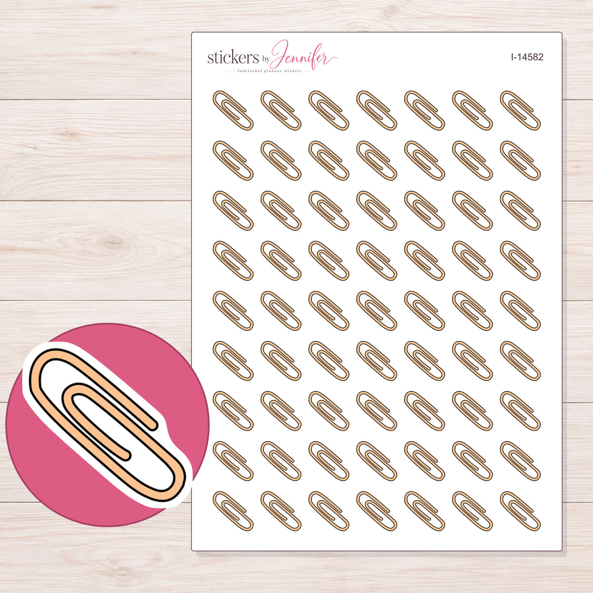 I-14582 planner sticker sheet with enlarged sticker detail