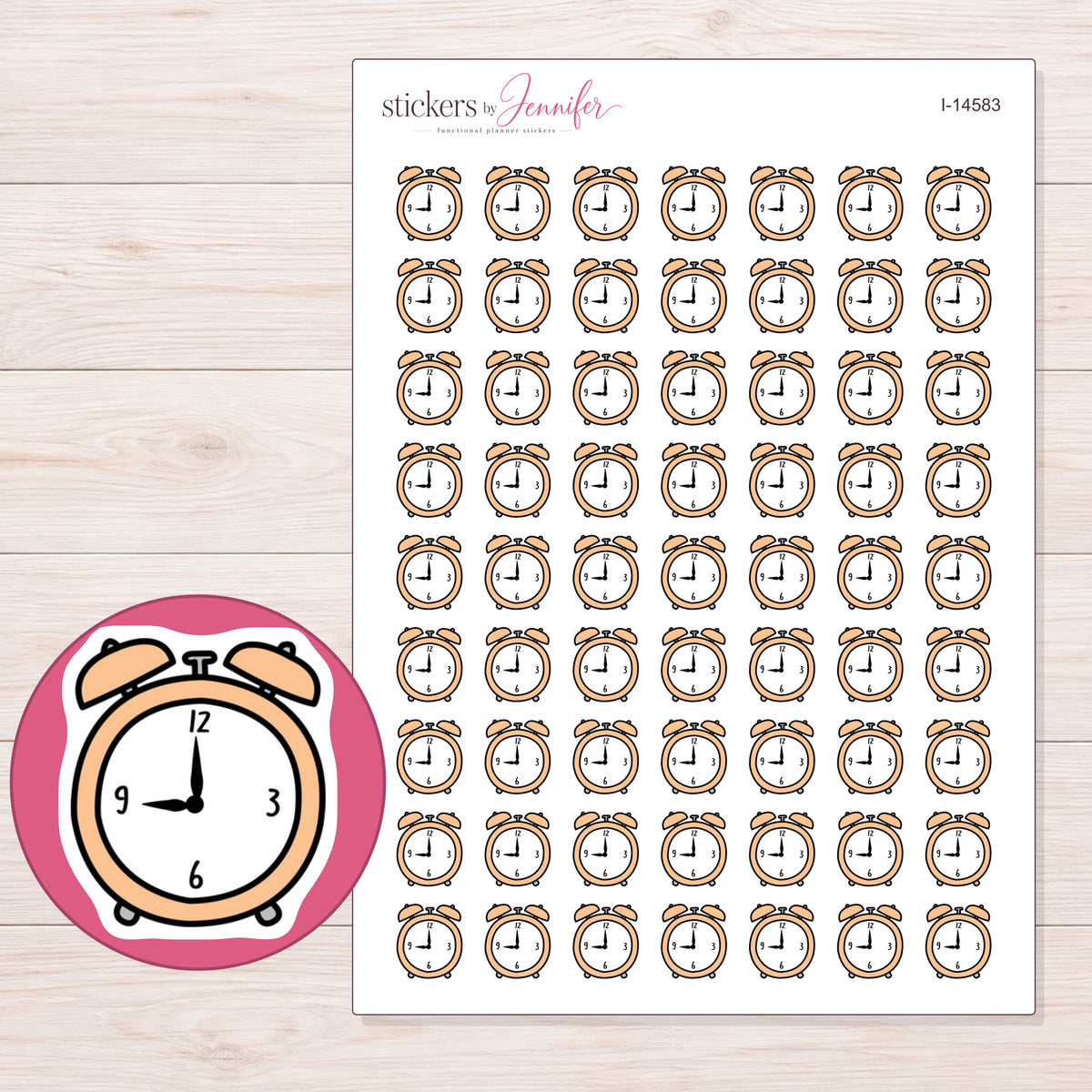 I-14583 planner sticker sheet with enlarged sticker detail