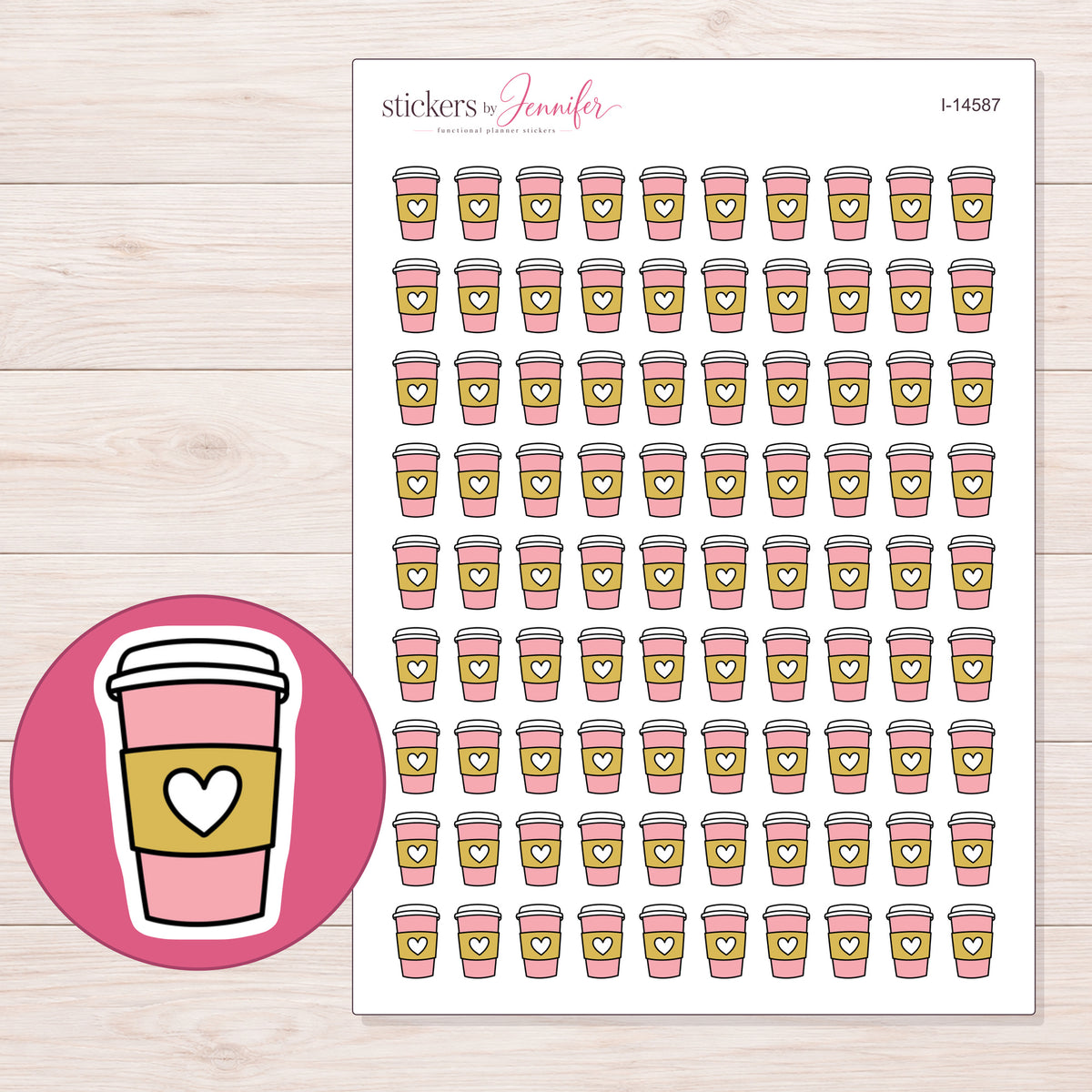 I-14587 planner sticker sheet with enlarged sticker detail