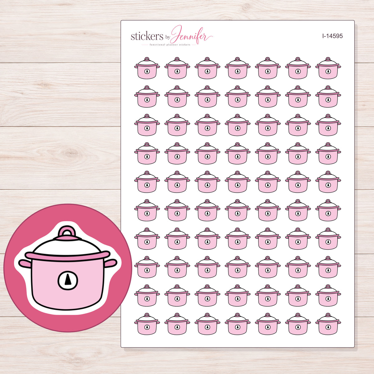 I-14595 planner sticker sheet with enlarged sticker detail