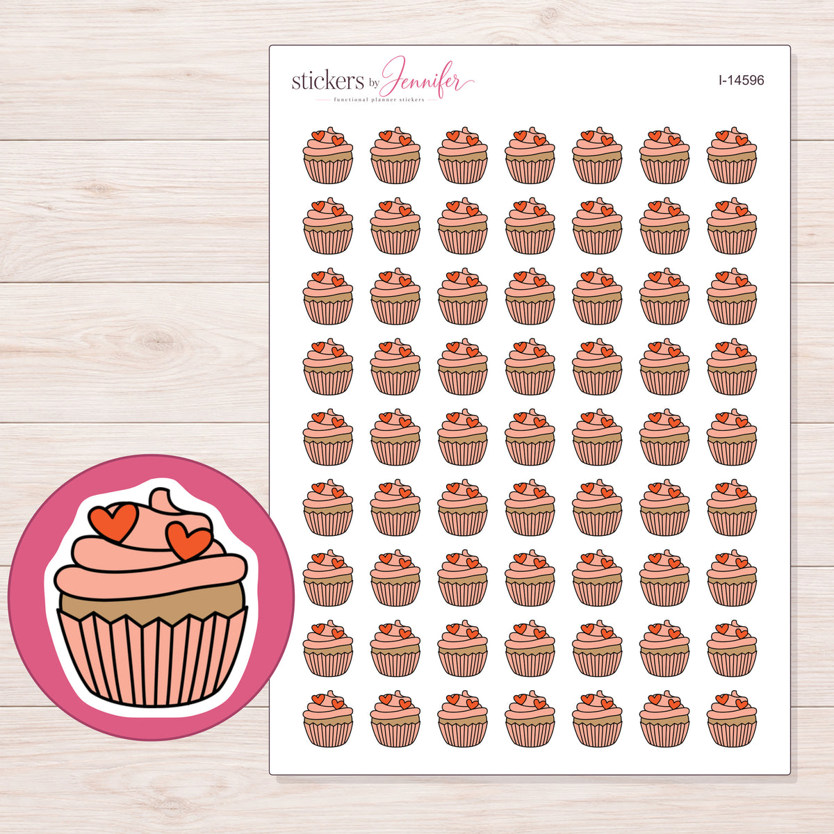I-14596 planner sticker sheet with enlarged sticker detail