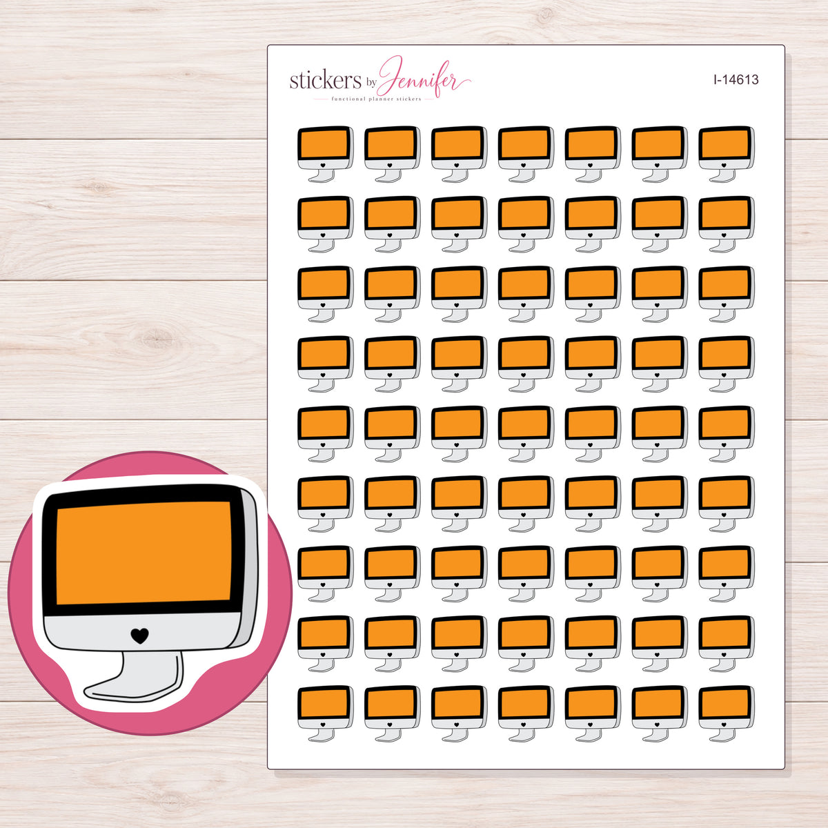 I-14613 planner sticker sheet with enlarged sticker detail