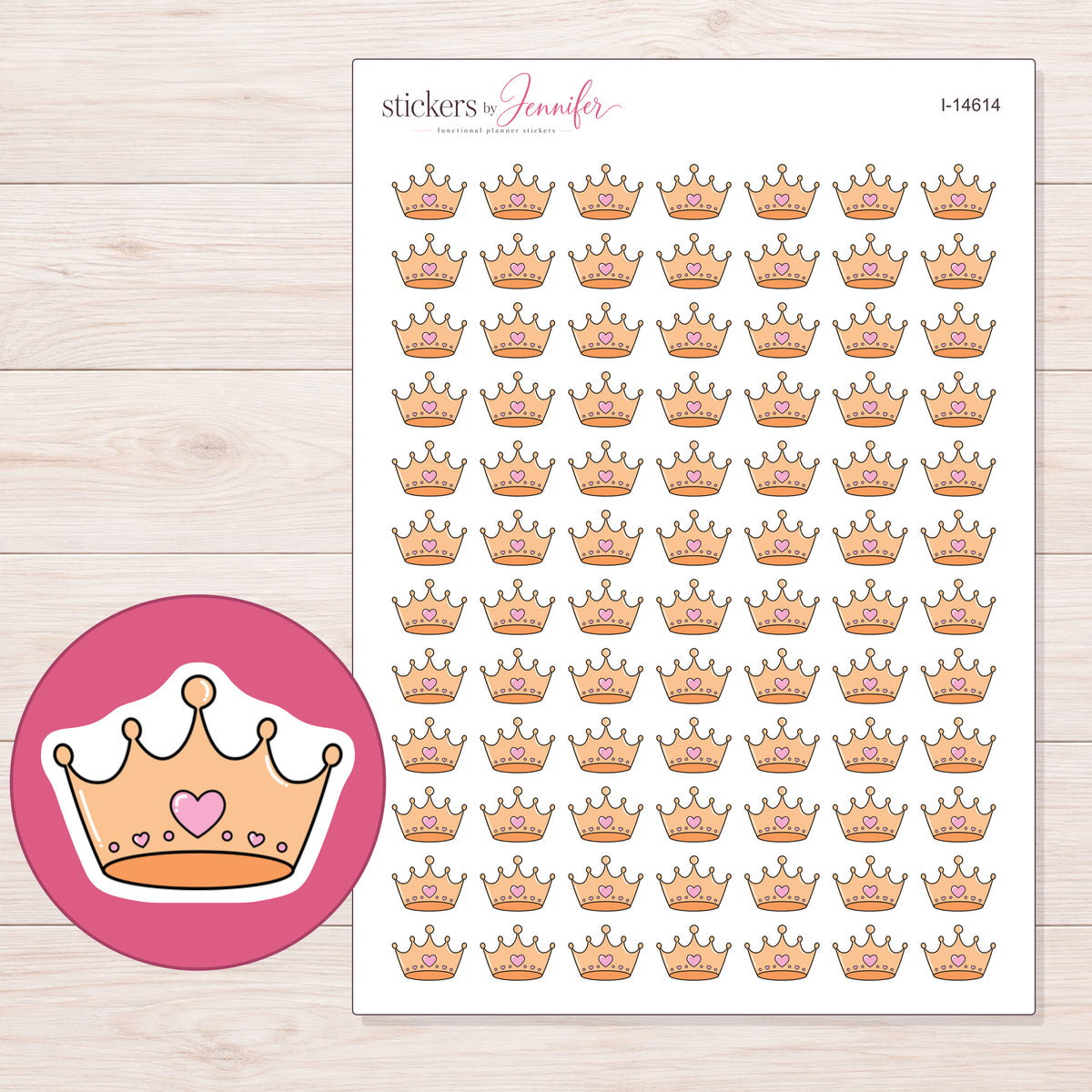 I-14614 planner sticker sheet with enlarged sticker detail
