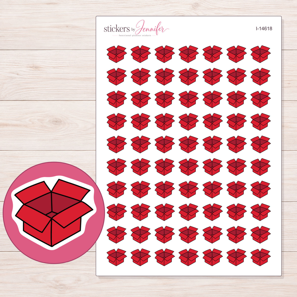 I-14618 planner sticker sheet with enlarged sticker detail
