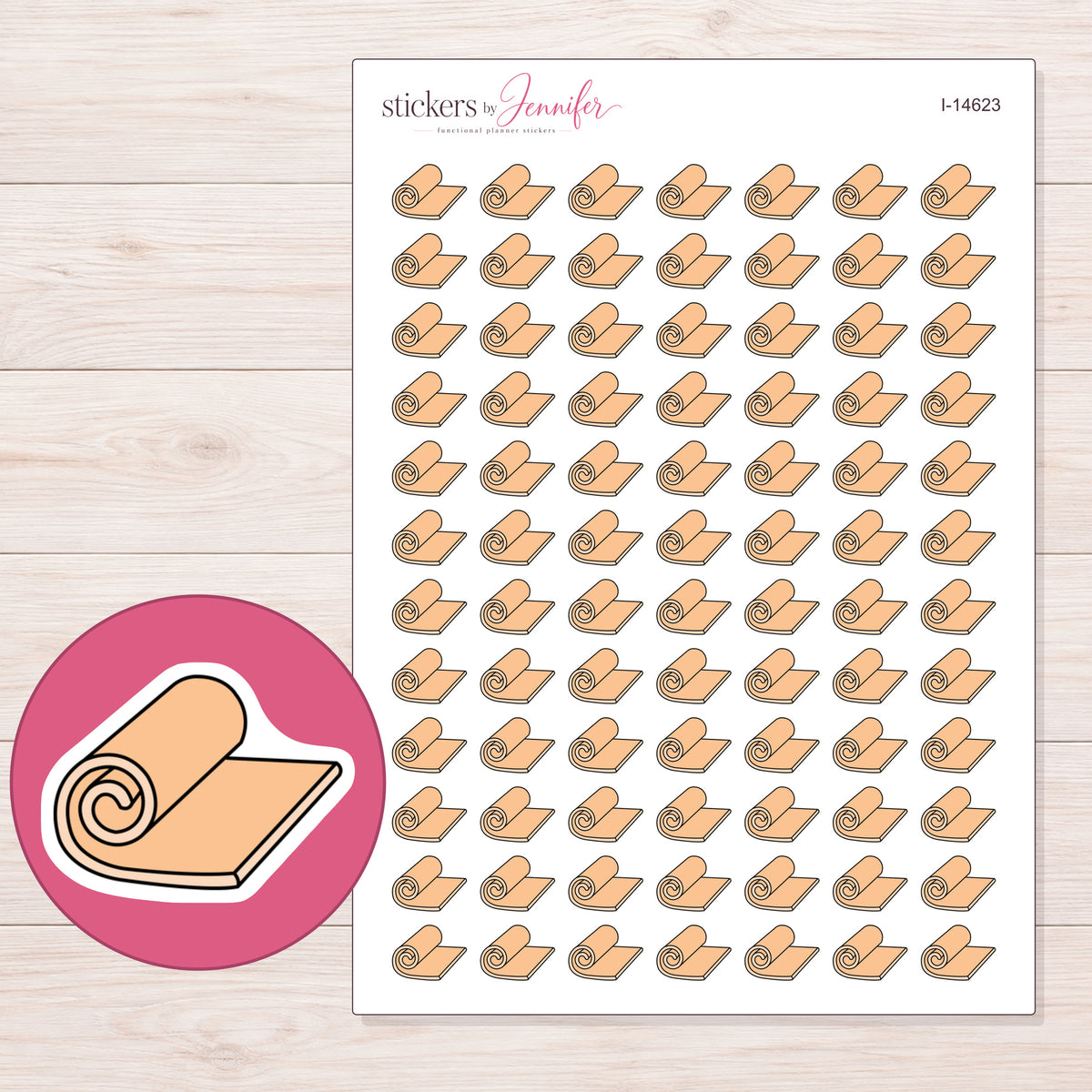 I-14623 planner sticker sheet with enlarged sticker detail