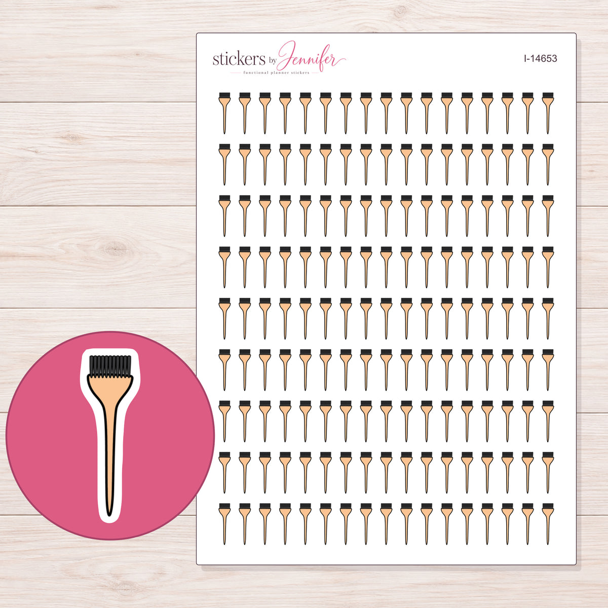 I-14653 planner sticker sheet with enlarged sticker detail
