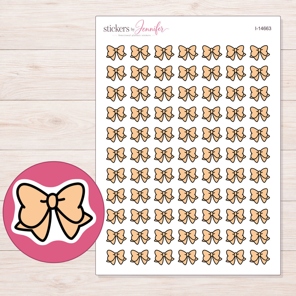 I-14663 planner sticker sheet with enlarged sticker detail