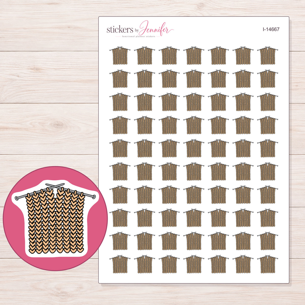 I-14667 planner sticker sheet with enlarged sticker detail