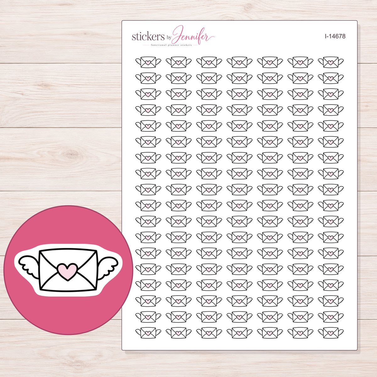 I-14678 planner sticker sheet with enlarged sticker detail