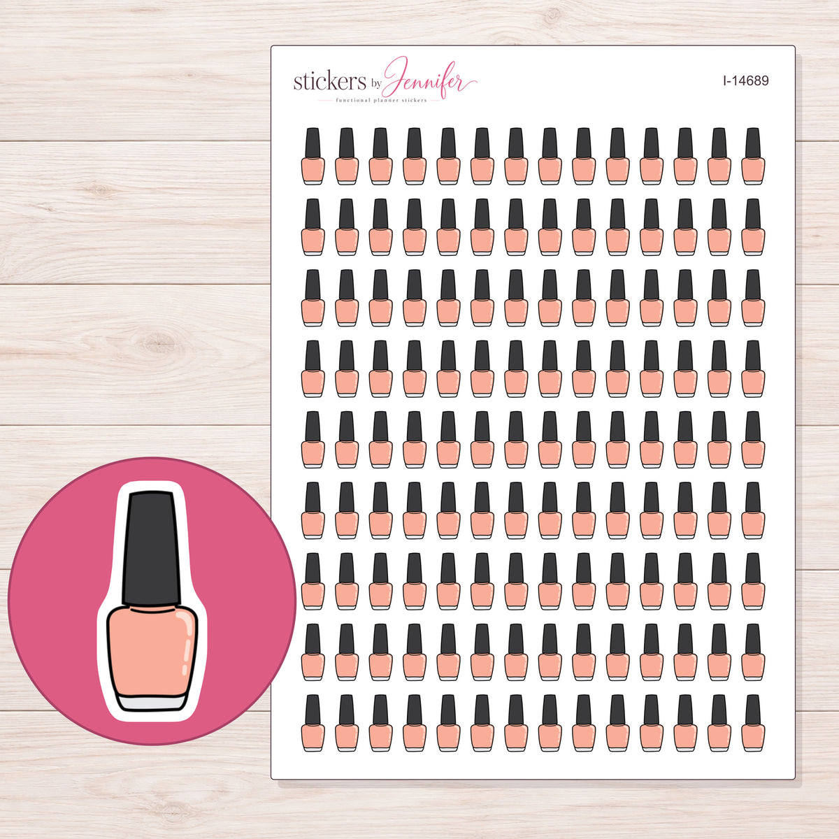 I-14689 planner sticker sheet with enlarged sticker detail