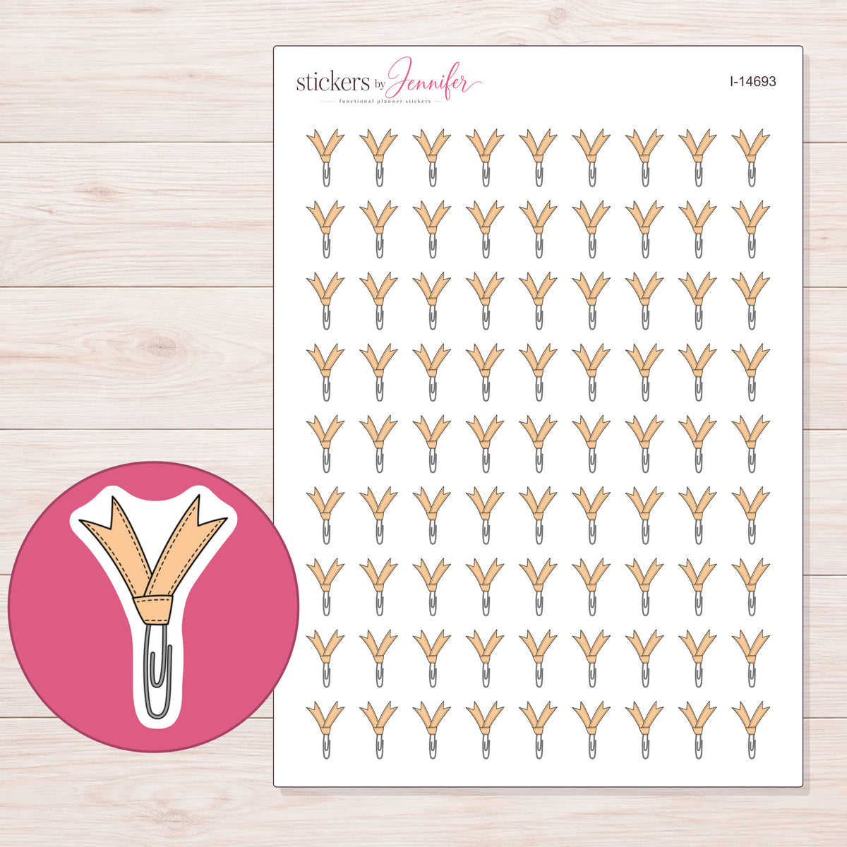 I-14693 planner sticker sheet with enlarged sticker detail