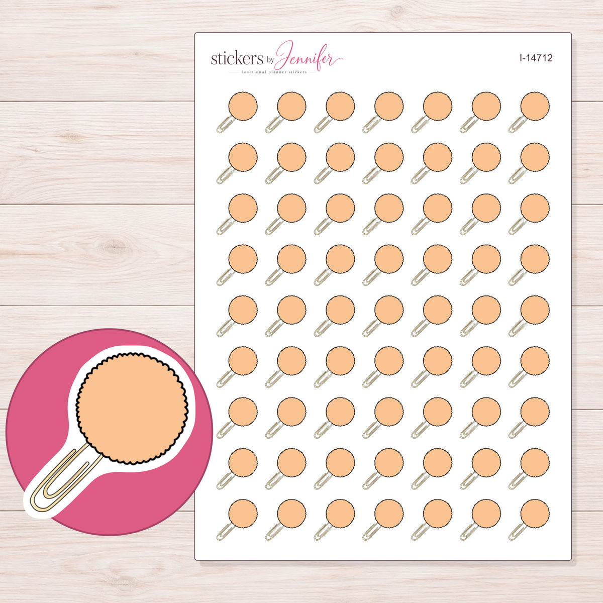 I-14712 planner sticker sheet with enlarged sticker detail
