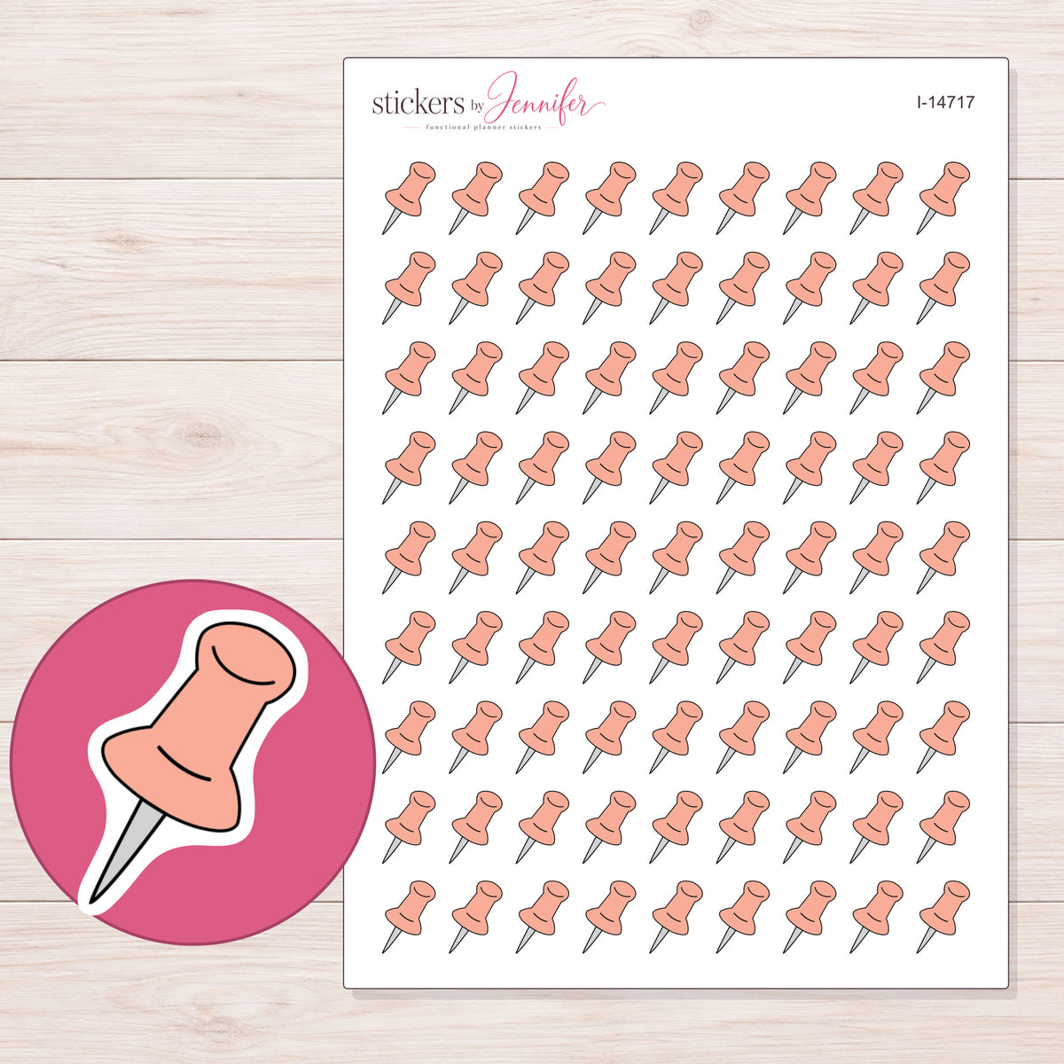 I-14717 planner sticker sheet with enlarged sticker detail