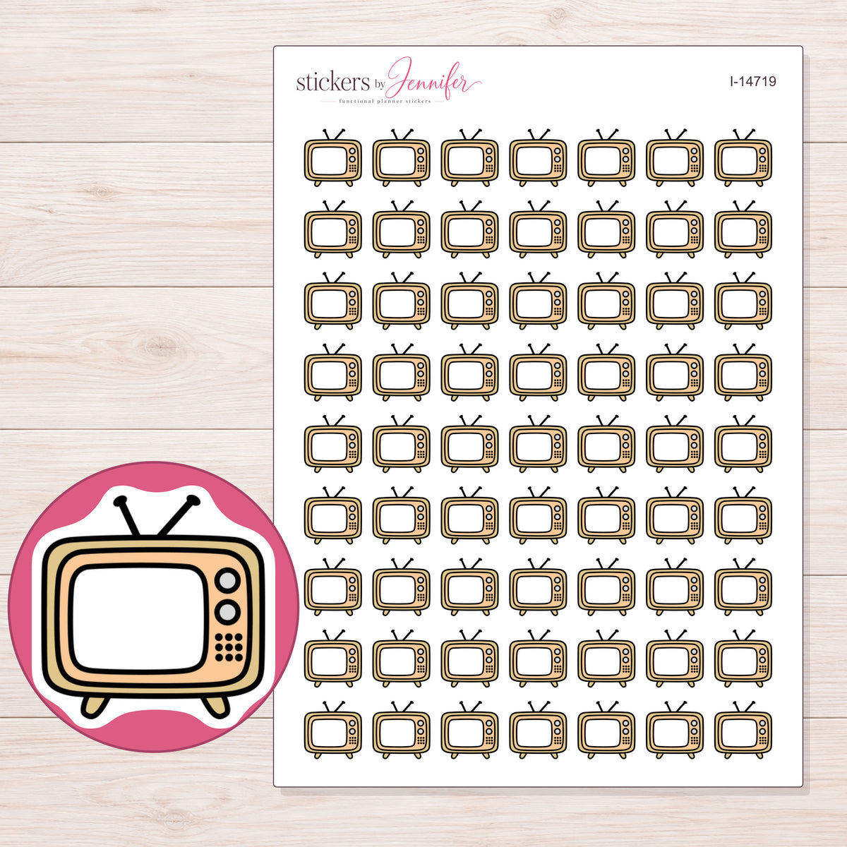 I-14719 planner sticker sheet with enlarged sticker detail