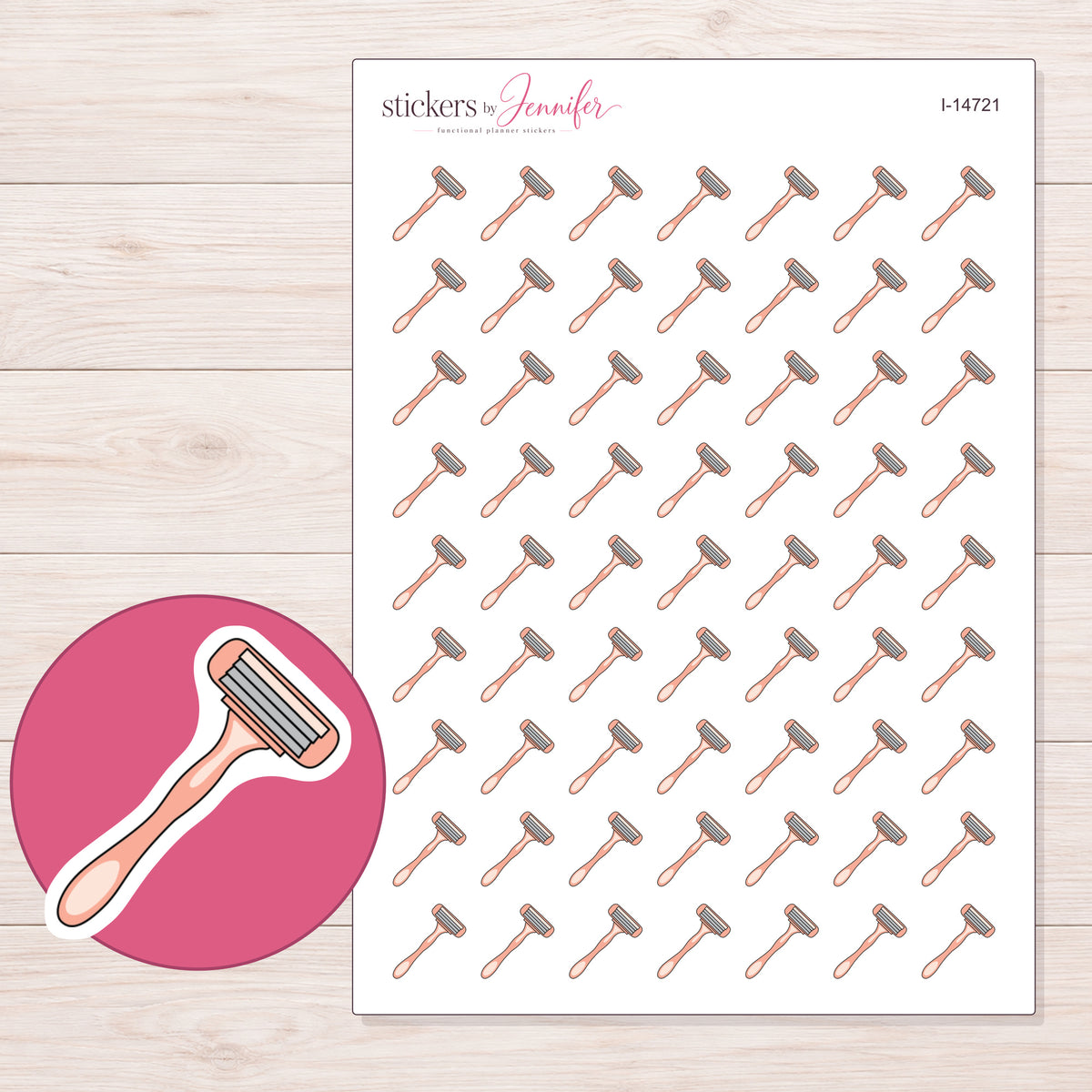I-14721 planner sticker sheet with enlarged sticker detail