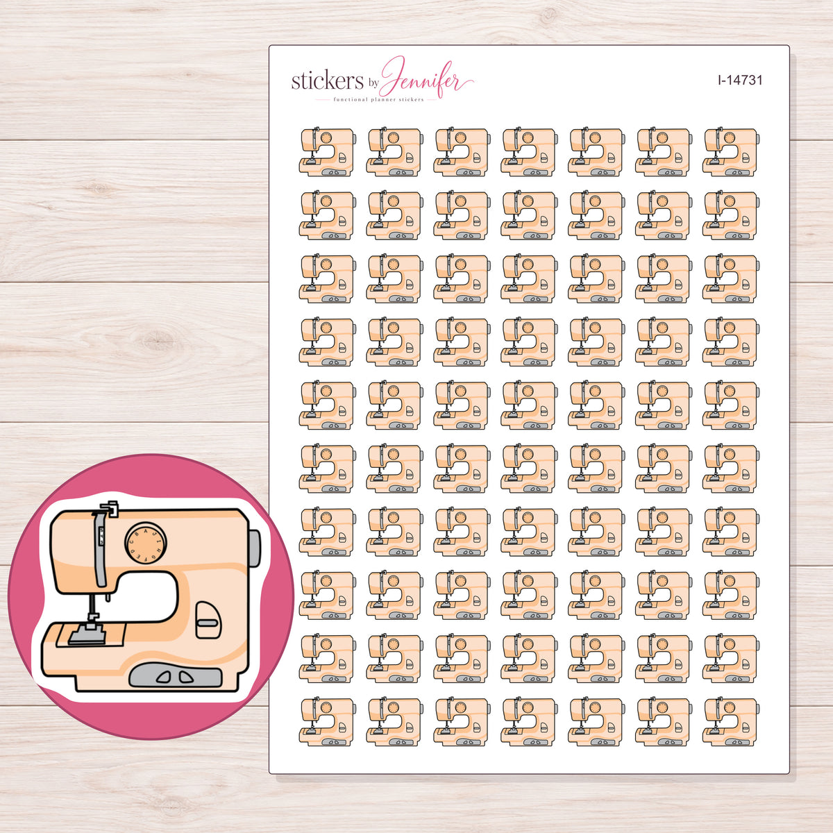 I-14731 planner sticker sheet with enlarged sticker detail