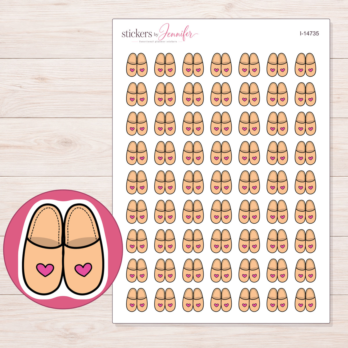 I-14735 planner sticker sheet with enlarged sticker detail